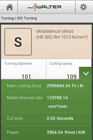 Walter Machining Calculator screenshot 3