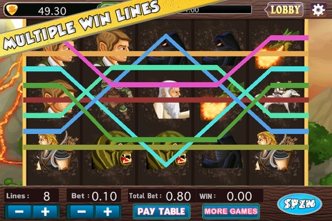 Fantasy World Slot Machine - Free Casino Jackpot Spin Simulation Game screenshot 2