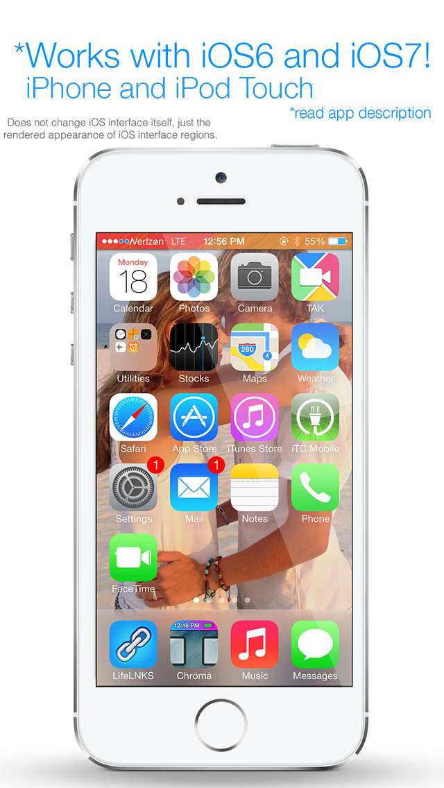 Screenshots of Chroma - Custom Status Bars Overlays For Your Wallpaper for iPhone
