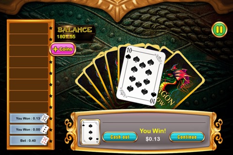 Epic Dragon HiLo Card Blast Pro - New casino gambling card game screenshot 2