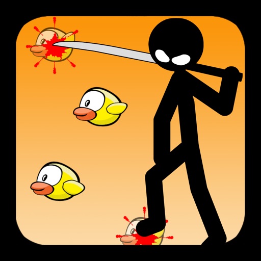 Angry Stickman Slicing Yellow Birds icon