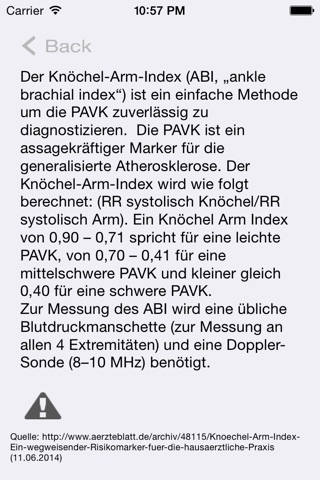 Knöchel Arm Index screenshot 2