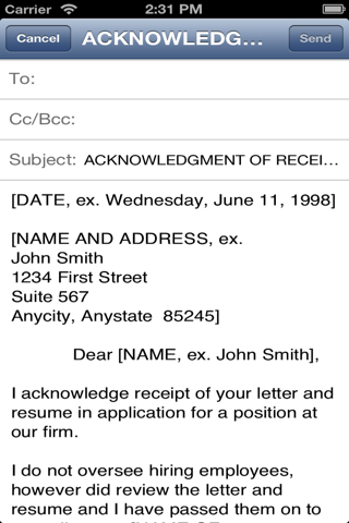 Letters of Human Resource Department employees and individuals screenshot 3