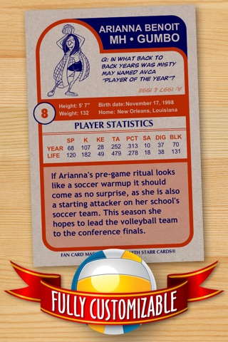 Volleyball Card Maker - Make Your Own Custom Volleyball Cards with Starr Cards screenshot 2