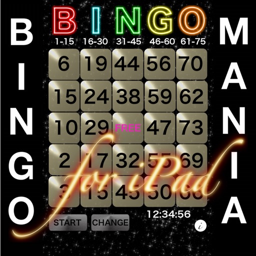 BINGO MANIA The Card for iPad iOS App
