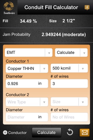 Southwire® Conduit Fill Calc screenshot 2