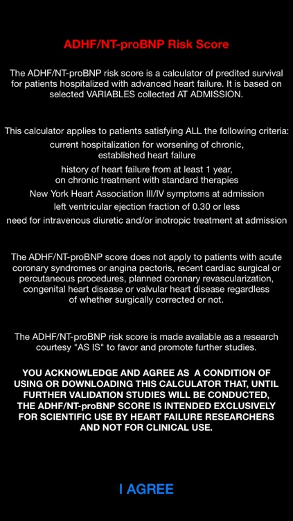 ADHF/NT-proBNP Risk Score Calculator