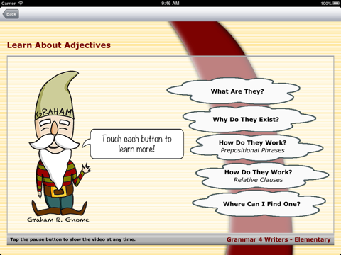 Grammar 4 Writers - Elementary Adjectives screenshot 2