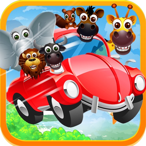 Animal Car Frenzy ( Cat,Dog,Tiger,Lion & Donkey in Cartoon Stunt Car Game )