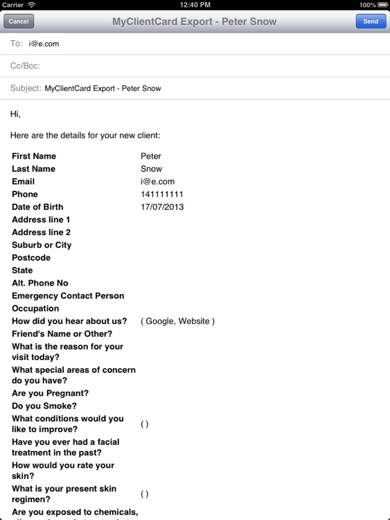 Client Patient Registration Card screenshot-3