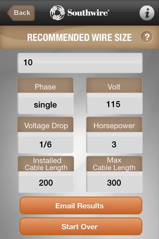 Pump Cable Calculator screenshot 3