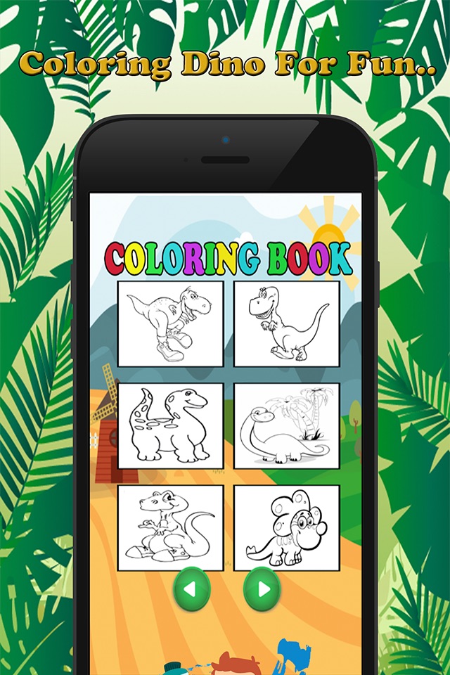 Cute Dino Paint and Coloring Book Learning Skill - Fun Games Free For Kids screenshot 2