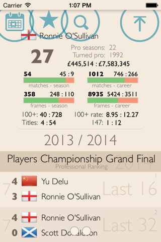 Snooker statistics - powered by CueTracker screenshot 4