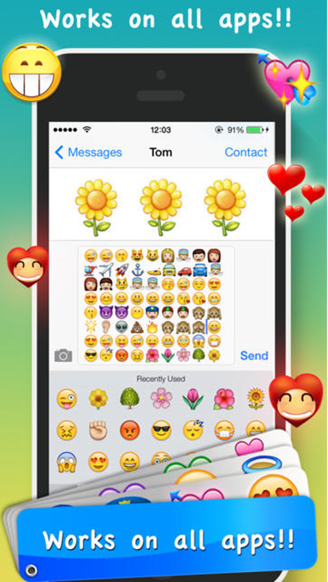 Emoji Keyboard & Emoticons for Texts, Emails & MMS Messages, LINE, Kik, WhatsApp, Twitter & Facebook – Smiley Icons, Stickers & Fonts Screenshot 2