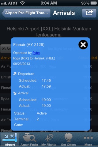 Helsinki Flight Information + Flight Tracker screenshot 2