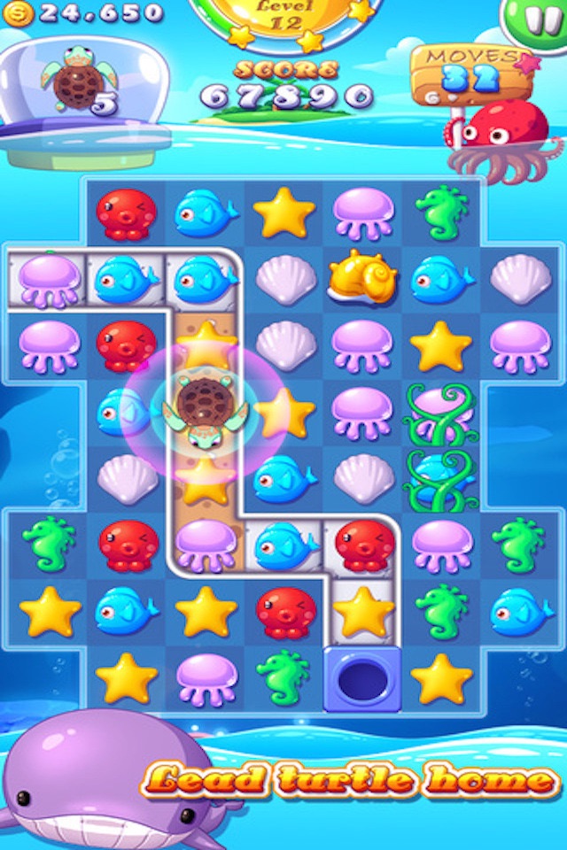 Ocean Joy - 3 match Mermaid splash puzzle game screenshot 4
