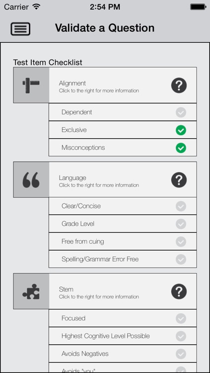 Test Item Checklist by Accelerate Learning Inc.