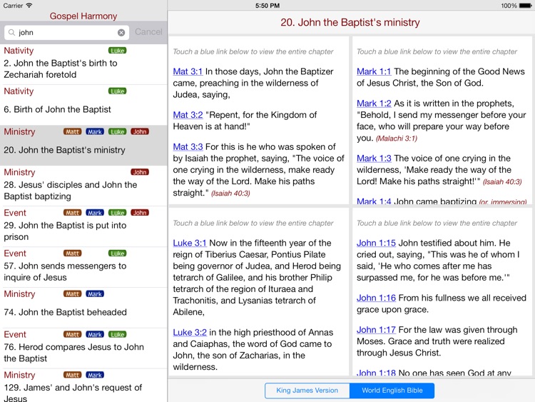 Gospel Harmony for iPad