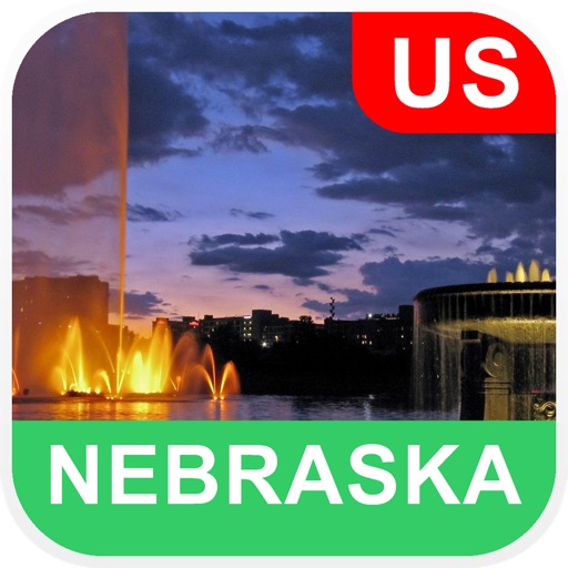 Nebraska, USA Offline Map - PLACE STARS