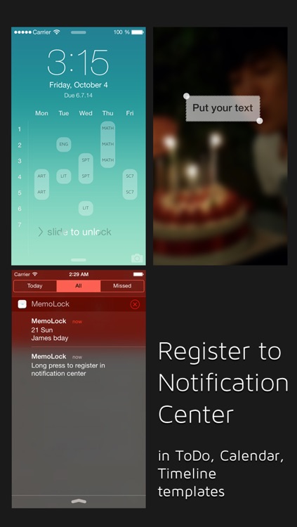 MemoLock - Notes on the lock screen, schedule