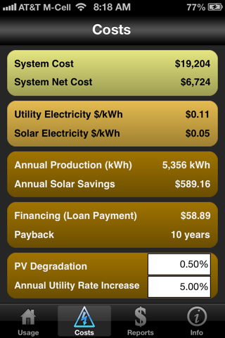 Solar Power Evaluator screenshot 2