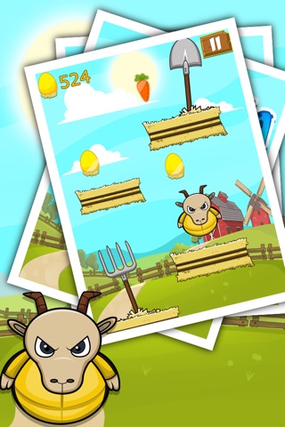 Stupid Ninja Farm Goat jumping - Funny hay pile jumping game for kids screenshot 3