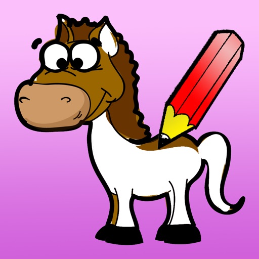 Horse Coloring Book for Girls: Learn to color a pony and horses in action iOS App