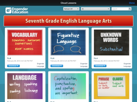 English Seventh Grade - Common Core Curriculum Builder and Lesson Designer for Teachers and Parents screenshot 2
