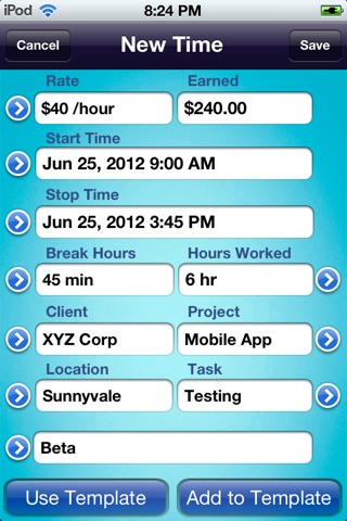 HoursWiz Free - Personal hours keeper, time tracker & timesheet manager screenshot 2