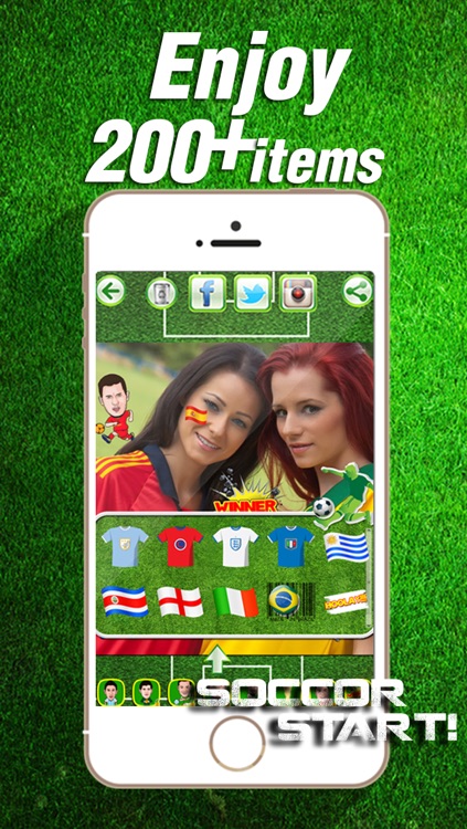 Cheer World Football Soccer Booth Sticker - 2014 Brazil Edition Awesome Stickiness Camera Pro