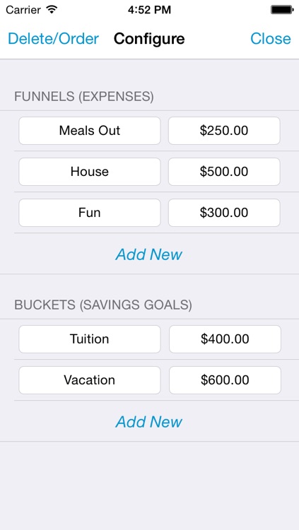 Buckets and Funnels PRO - Savings and Expense Budgeting screenshot-3
