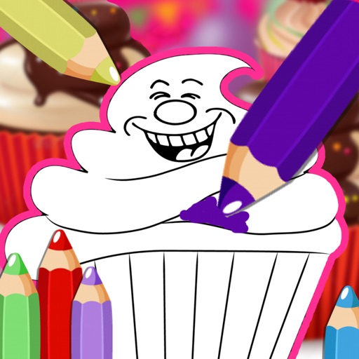 Cupcake Art Therapy Coloring App - Reduce Anxiety Soothing Background Music