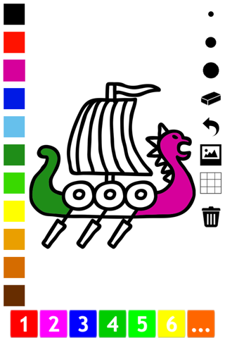 Active Vikings Coloring Book for Children: learn to color viking ship, dragon, swords and more screenshot 4