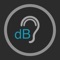 Decibels for iOS measures sound levels in your surroundings using the built in microphone (or any microphone you connect to the device)