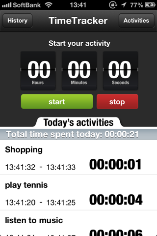 My Time Recorder - Activities!! screenshot 2