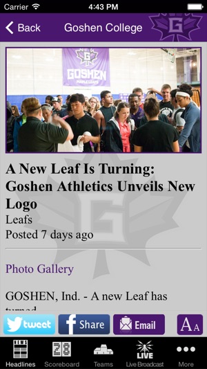 Goshen College Athletics(圖2)-速報App