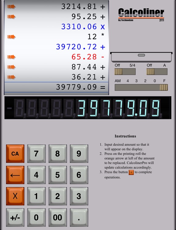 CalcolinerPro - The professional tape calculator