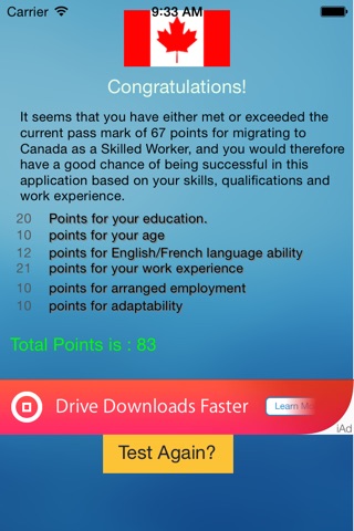 Canada Immigration Test screenshot 2