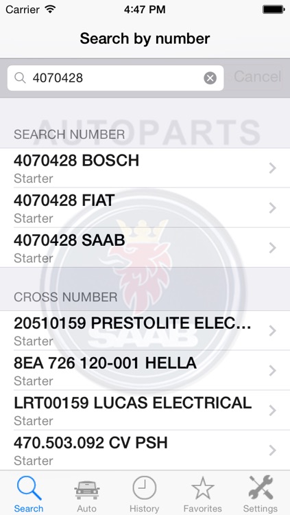Autoparts for Saab
