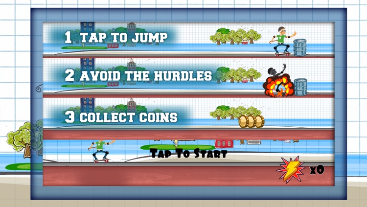 Angry Grandpa SkateBoard Rush In Doodle City Race Free screenshot-3