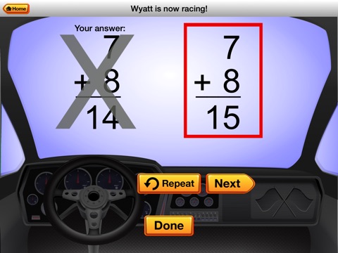 RE@L Raceway Math: Addition Facts screenshot 4