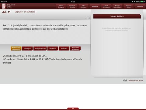 Código de Processo Civil - 4ª Edição (2014) For iPad screenshot 2