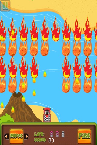 Volcano Fireball Rain - Water Cannon Shooting Defense Game Free screenshot 3