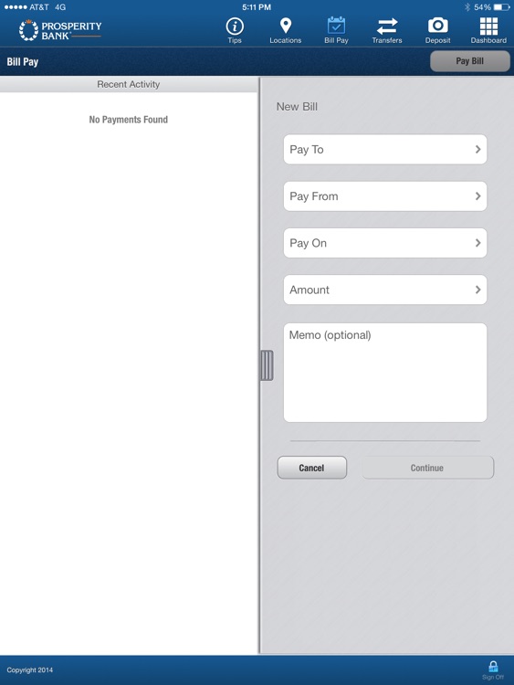 Prosperity Bank iPad Version