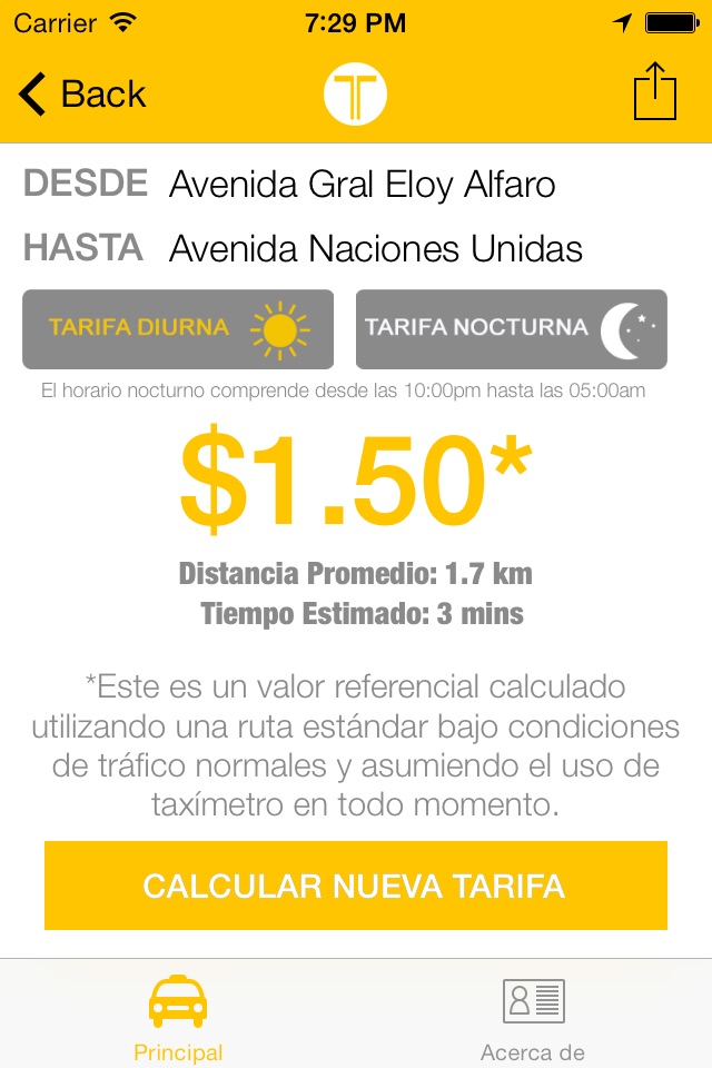 Taxi Tarifa Ecuador screenshot 4