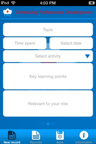 CPD nursing log screenshot 2