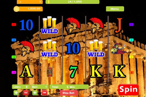 Pompeii of Rome Spartan vs Gladiator Casino Slot Machine screenshot 2