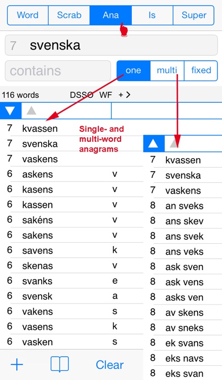Words Finder Svenska/Swedish PRO - find the best words for crossword, Wordfeud, Scrabble, cryptogram, anagram and spelling screenshot-4