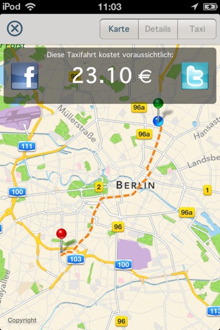 Taxometer - the mobile taxi cab fare calculator screenshot 2