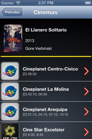 Cine Movil: Cartelera en Perú. screenshot 3